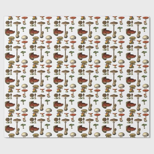 Vintages Pilz-Verpackungs-Papier Geschenkpapier (Flach)