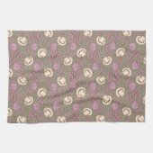 Vintages Pilz- & Zwiebelmuster Rustikales Gemüse Geschirrtuch (Horizontal)