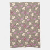 Vintages Pilz- & Zwiebelmuster Rustikales Gemüse Geschirrtuch (Vertikal)