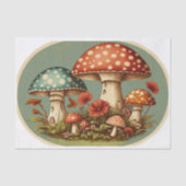 Vintages Pilzdekoupage Oval Seidenpapier (Vorderseite)