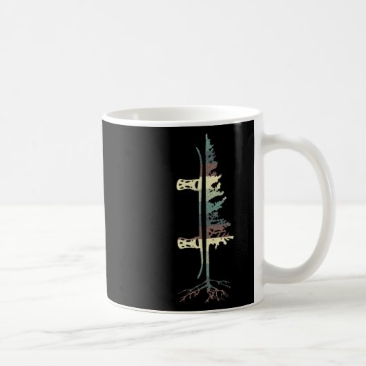 Vintages Pine Snowboard Snowboarden-Geschenk Kaffeetasse (Rechts)