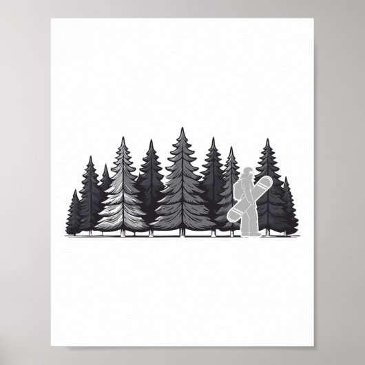 Vintages Pine Tree Snowboard - Cooles Snowboarden Poster (Vorne)