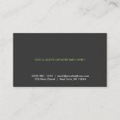 VINTAGES PINEAPPLE MOTIF-LOGO Nr. 2 Visitenkarte (Rückseite)