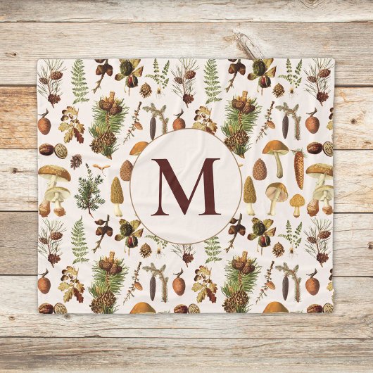 Vintages Pinienwaldmuster Fleecedecke