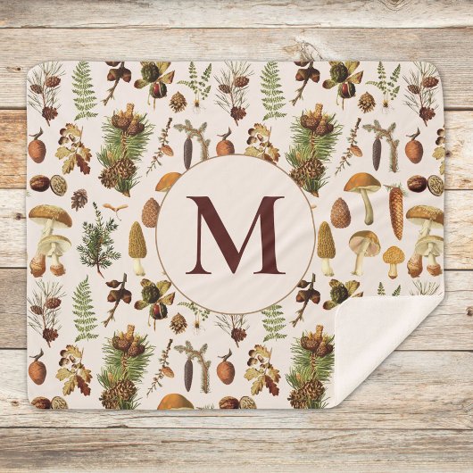 Vintages Pinienwaldmuster Sherpadecke