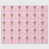 Vintages Pink Baby Girl Wrapping Paper Geschenkpapier (Flach)