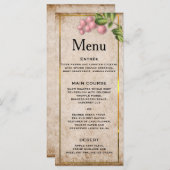 Vintages Pink Berries Hochzeitmenü Menükarte (Vorne/Hinten)
