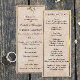 Vintages Pink Berries Hochzeitsprogramm Programm