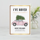 Vintages Pink Car Weihnachtsbaum Bewegung Ankündigung (Stehend Vorderseite)