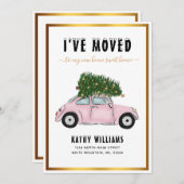 Vintages Pink Car Weihnachtsbaum Bewegung Ankündigung (Vorne/Hinten)