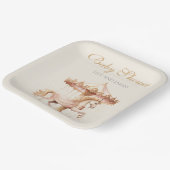 Vintages Pink Karussell Wasserfarbe Kinderdusche Pappteller (Gewinkelt)