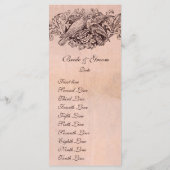 Vintages Pink Lovebirds-Hochzeitsprogramm Programm (Rückseite)