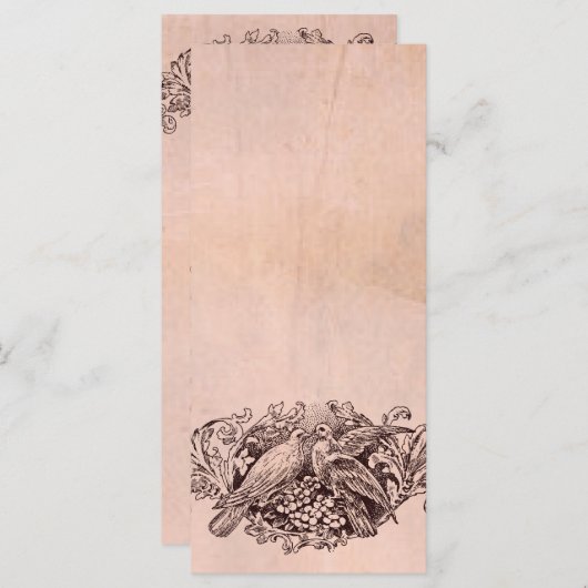 Vintages Pink Lovebirds-Hochzeitsprogramm Programm (Vorne/Hinten)