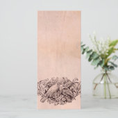 Vintages Pink Lovebirds-Hochzeitsprogramm Programm (Stehend Vorderseite)