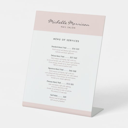 Vintages Pink Makeup und Beauty Salon, Nagelsalon Sockelschild (Vorderseite)