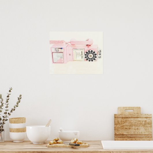 Vintages Pink Payphone Poster (Küche)