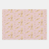 Vintages Pink-Pink-Skimuster Geschenkpapier Set (Vorderseite 3)