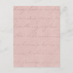 Vintages Pink Rose Text Parchment aus dem Kolonial Postkarte