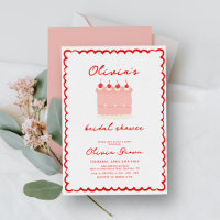 Vintages Pink-und Rot-Scribble-Brautparty