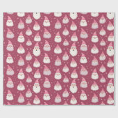 Vintages Pink Weihnachts-Wrackpapier Geschenkpapier (Flach)