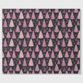 Vintages Pink Weihnachtsbaumwrapping Paper Geschenkpapier (Flach)