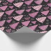 Vintages Pink Weihnachtsbaumwrapping Paper Geschenkpapier (Ecke)
