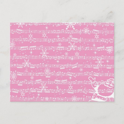 Vintages Pink Weihnachtsblatt Feiertagspostkarte (Vorderseite)