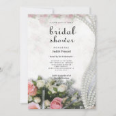 Vintages, pinkfarbenes Brautparty Einladung (Vorderseite)