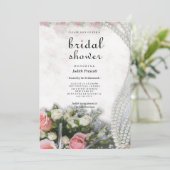 Vintages, pinkfarbenes Brautparty Einladung (Stehend Vorderseite)