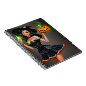 Vintages Pinup Halloween-Notebook Notizblock (Rechte Seite)