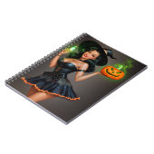 Vintages Pinup Halloween-Notebook Notizblock (Linke Seite)