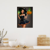 Vintages Pinup Halloween Poster (Küche)