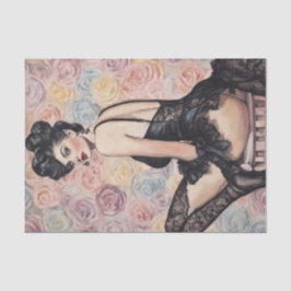 Vintages Pinup Lace Decoupage Papier