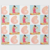 Vintages Pinup-Mädchen-und Geschenkpapier (Flach)