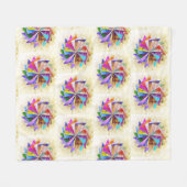 Vintages Pinwheel Quiltmuster Fleecedecke (Vorderseite (Horizontal))