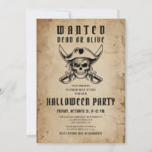 Vintages Pirate Skull Halloween-Party Einladung (Vorderseite)