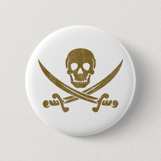 Vintages Piraten Button (Vorderseite)