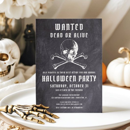 Vintages Piraten-Halloween-Party Einladung