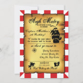 Vintages Piraten-Party, Einladung zum Geburtstag. (Vorderseite)