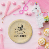 Vintages Piraten-Party Skull & Bones Halloween Pappteller (Party)