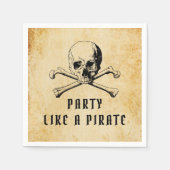 Vintages Piraten-Party Skull & Bones Halloween Serviette (Vorderseite)