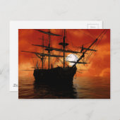 Vintages Piraten-Schiff Postkarte (Vorne/Hinten)