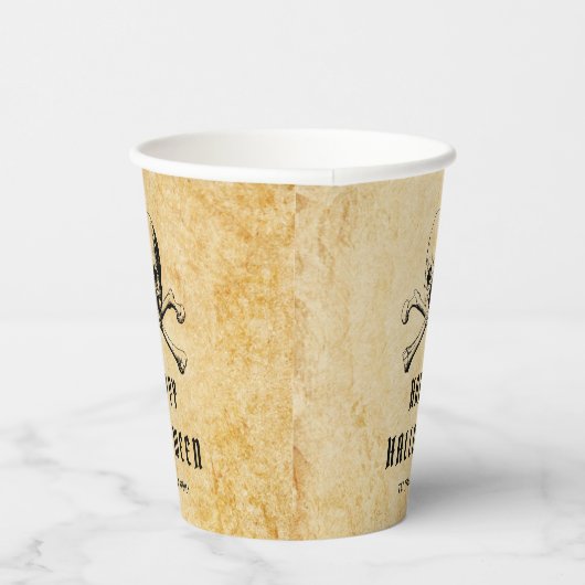 Vintages Piratenschädel und KnochenHalloween Pappbecher (Rechts)