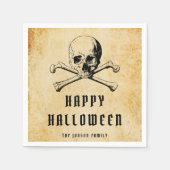 Vintages Piratenschädel und KnochenHalloween Serviette (Vorderseite)
