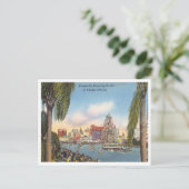 Vintages Piratenschiff aus Gasparilla in den Hafen Postkarte (Stehend Vorderseite)