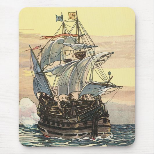 Vintages Piratenschiff, Galleon-Segeln auf dem Oze Mousepad (Vorne)