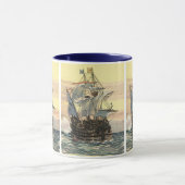 Vintages Piratenschiff, Galleon-Segeln auf dem Oze Tasse (Zentrum)