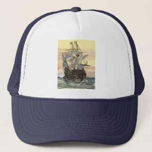 Vintages Piratenschiff, Galleon-Segeln auf dem Oze Truckerkappe