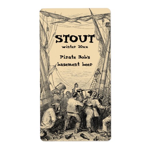 Vintages Piratenschiff Zuhause Brew Beer Label (Vorne)