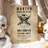 Vintages Piratenskull Halloween Party Einladung